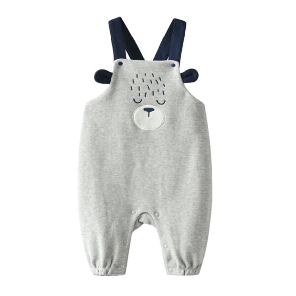 3-24M Animal Sheep Print Suspender Gray Jumpsuit Baby Wholesale Clothing KKHQV492703