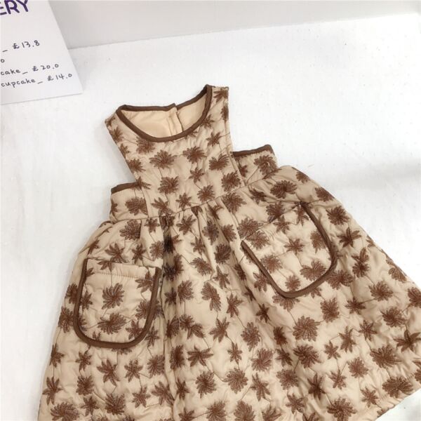 9M-6Y Toddler Girl Sleeveless Floral Embroidered Suspender Dress & Solid Color Ribbed Turtleneck Top Wholesale Girls Fashion Clothes KDV591510