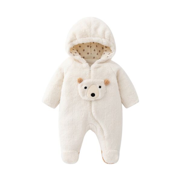 0-12M Baby Onesies Long-Sleeved Cartoon Bear Head & Bunny Head Shape Hooded Jumpsuit Bulk Baby Clothes Wholesale KJV591525