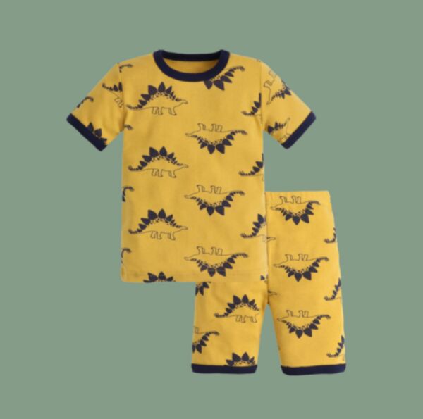 2-12Y Dinasaur Print Short Sleeve Tops And Shorts Set Two Pieces Wholesale Kids Boutique Clothing KSV492613