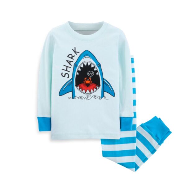 18M-7Y Cartoon Whale Train UFO Print Colorblock Pullover And Pants Set Two Pieces Wholesale Kids Boutique Clothing KSV492612