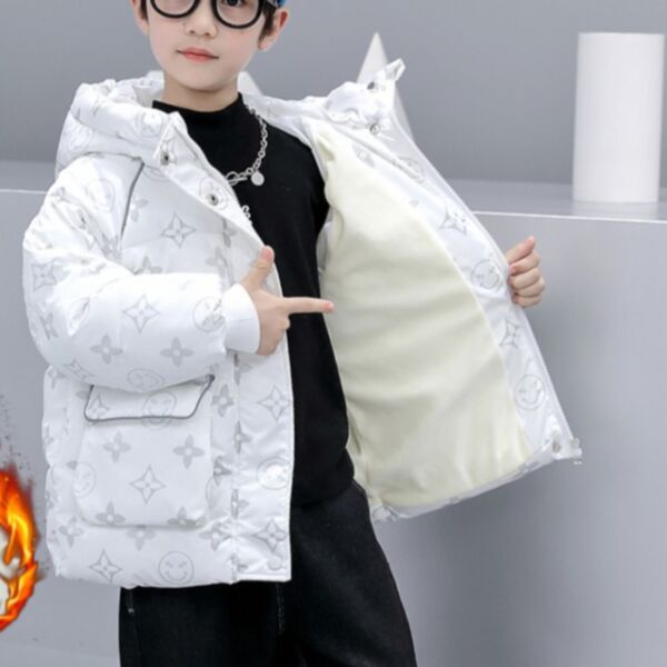 4-14Y Cartoon Print Catton Padded Fleece Jacket Boy Coat Wholesale Kids Boutique Clothing KKHQV492571