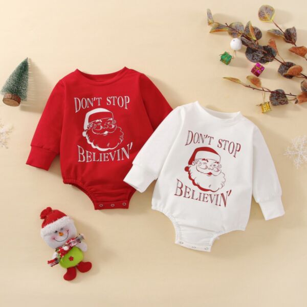 0-18M Baby Long Sleeve Alphabet Santa Bodysuit Bulk Baby Clothes Wholesale KJV387986