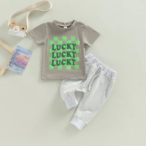 0-18M Baby St. Patrick'S Day Round Neck Short Sleeve T-Shirt & Casual Pants Wholesale Baby Clothing KSV388122