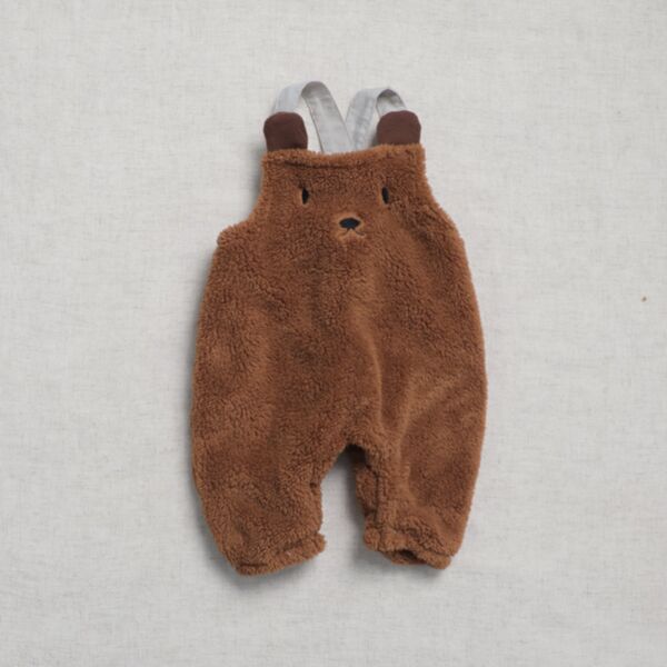 0-18M Bear Face Print Double-Sided Fleece Suspender Romper Jumpsuit Baby Wholesale Clothing KJV492687