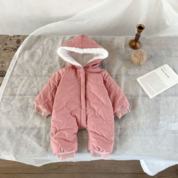 0-18M Cotton Solid Color Zipper Jumpsuit With Hat Baby Wholesale Clothing KKHQV492735