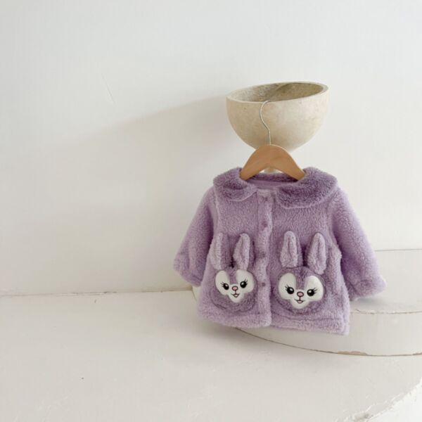 0-18M Purple Bunny Rabbit Fleece Night-Robe And Pants Baby Wholesale Clothing KKHQV492733