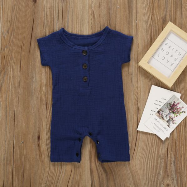 0-18M Short Sleeve Solid Color Jumpsuit Baby Wholesale Clothing KJV492794