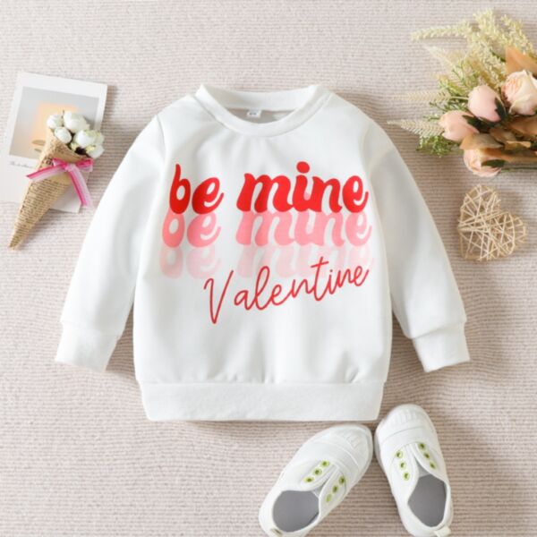 9M-4Y Toddler Girls Valentine'S Day Letter Print Round Neck Sweatshirts Wholesale Girls Clothes KTV388183