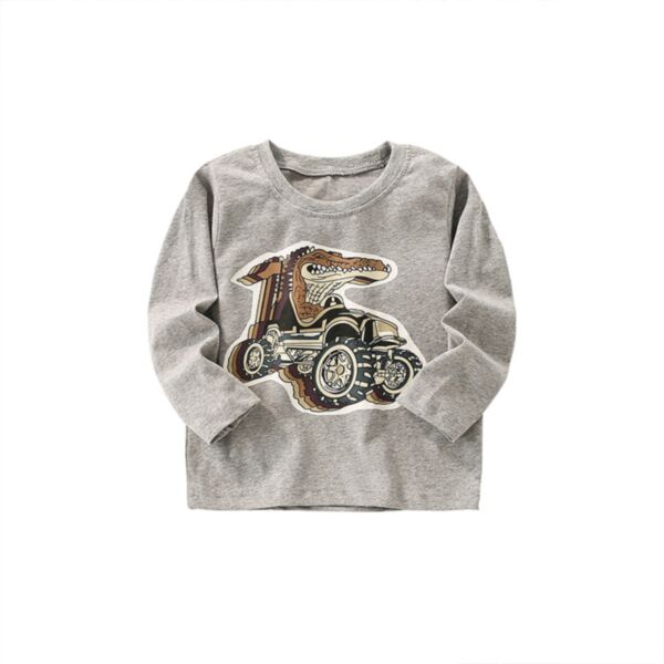 18M-7Y Toddler Boys Car Long Sleeve Tops Wholesale Boys Boutique Clothing KTV388154