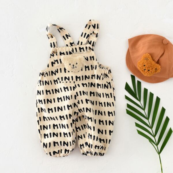 0-18M Baby Onesies Cartoon Bear Stripes & Letter Print Backstrap Jumpsuit Wholesale Baby Clothes Suppliers KJV591600
