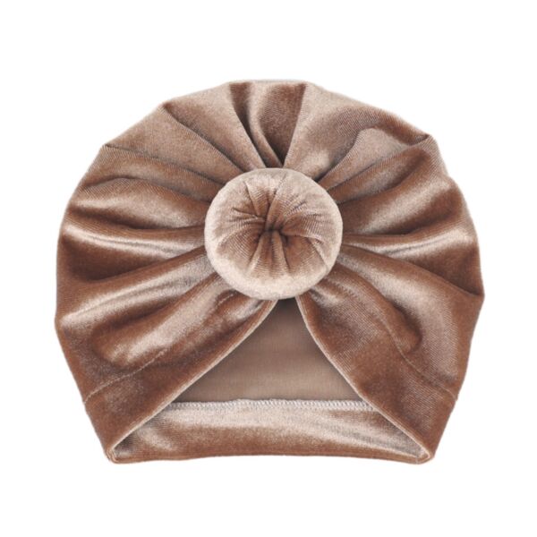 MOQ 3PCS Solid Color Leopard Print Velvet Ball Baby Turban Hat Wholesale Accessories Vendors KHBV388172