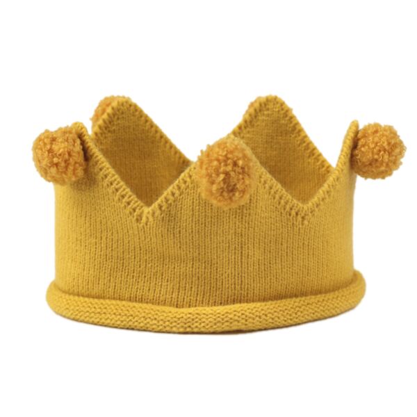 Knitwear Solid Color Furball Throne Crown Hat Kid Wholesale Accessories KHV492545