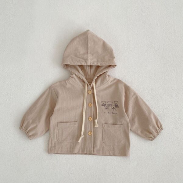 3-24M Baby Girl & Boy Long-Sleeved Bear Print Light Sunscreen Cardigan Hooded Jacket Wholesale Baby Clothing KCV591504