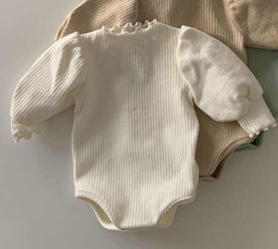 0-18M Solid Color Striped Thicken Romper Baby Wholesale Clothing KJV492810