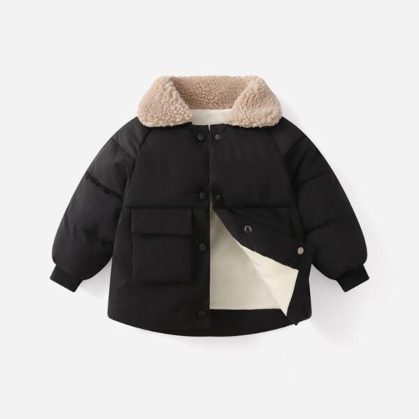 18M-6Y Unisex Winter Thickened Solid Color Lapel Down Jacket Wholesale Toddler Boutique Clothing KCV387978