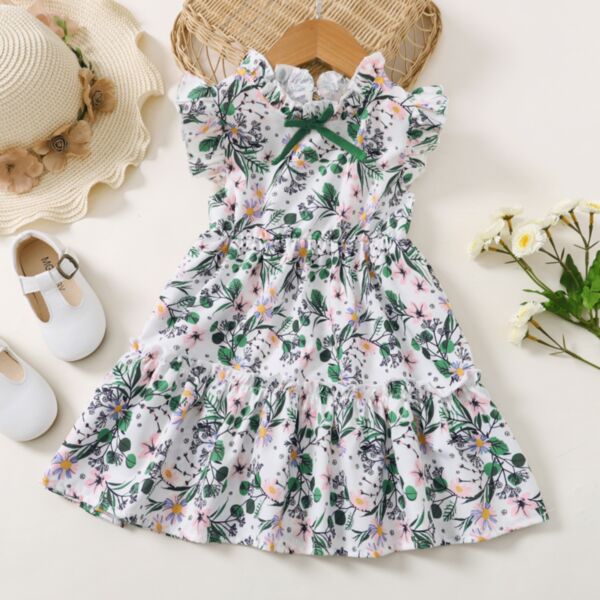 18M-6Y Toddler Girls Ruffled Sleeveless Floral Children'S Princess Dress Girl Wholesale Boutique Clothing KDV388206