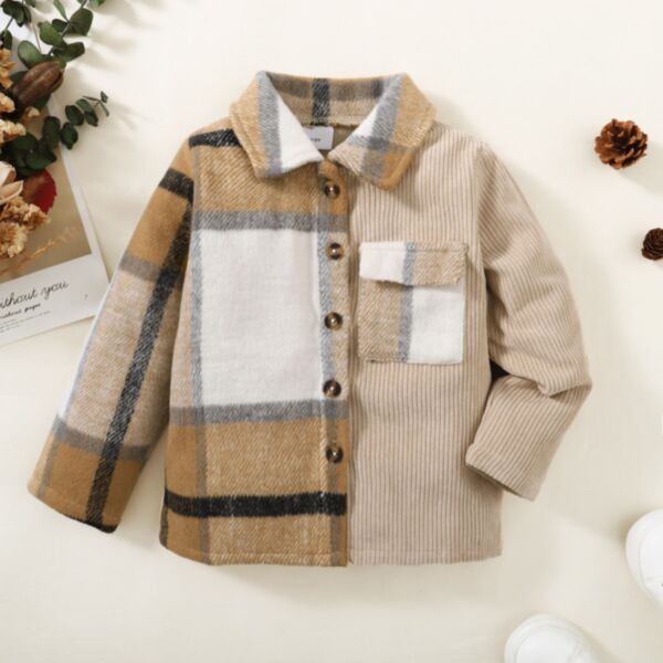 18M-6Y Colorblock And Solid Color Style Long Sleeve Shirt Wholesale Kids Boutique Clothing KCV492852