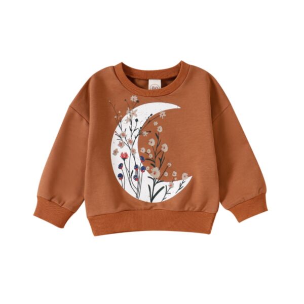 9M-4Y Moon Print Long-Sleeved Children'S Sweatshirts Wholesale Toddler Boutique Clothing KJV388267