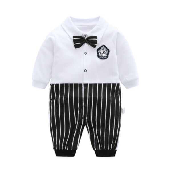 0-18M Baby Boys Birthday Plaid Fake Two Piece Jumpsuit Wholesale Baby Boutique Clothing KJV388003