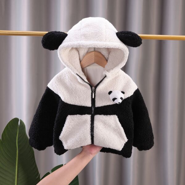9M-5Y Lamb Colorblack Panda Zipper Coat Jacket Wholesale Kids Boutique Clothing KCV492826