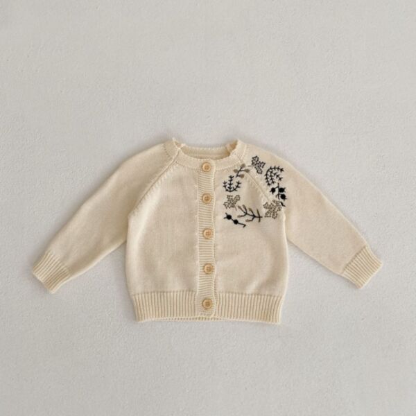3-24M Baby Knitted Embroidered Flower Sweater Cardigan Or Bodysuit Wholesale Baby Clothing KSV388406