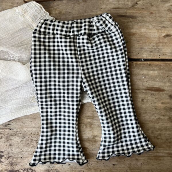 3-18M Plaid Solid Color Fleece Lotus Bottom Trousers Baby Wholesale Clothing KPV492802