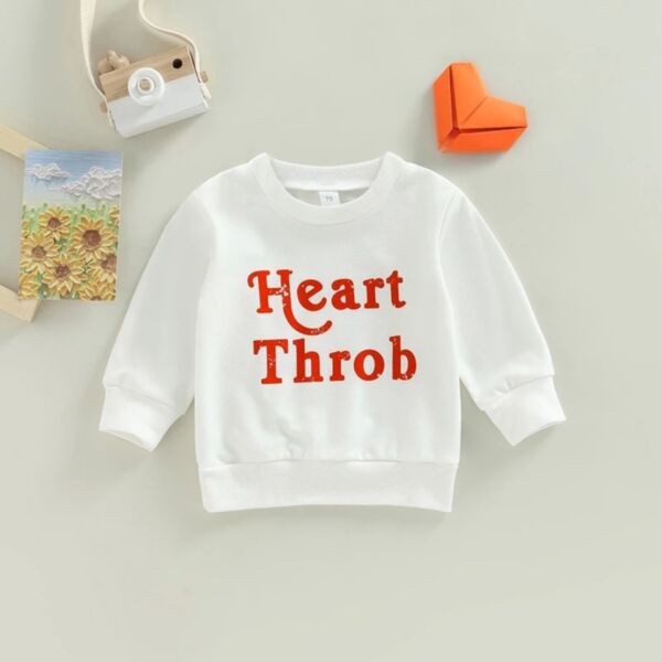 6M-3Y Letter Print White Long Sleeve Pullover Baby Wholesale Clothing KTV492900