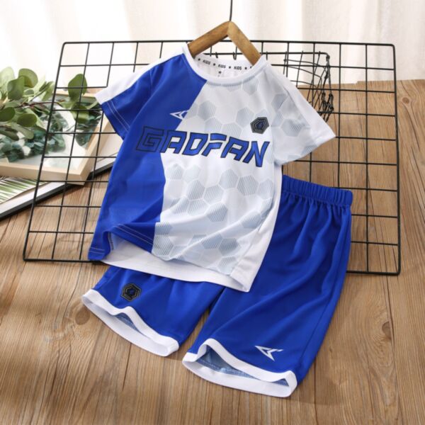 3-12Y Big Kids Boys Sports Color-Blocking Quick-Drying Short-Sleeved Two-Piece Sets Wholesale Boys Clothing KSV388289