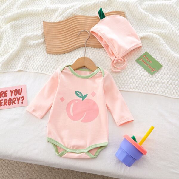 0-12M Fruit Print Colorblock Romper Baby Wholesale Clothing KJV492955