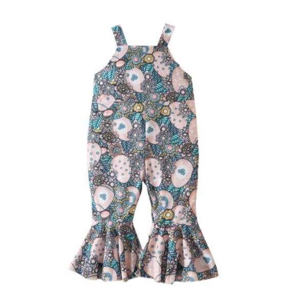 9M-4Y Toddler Girls Easter Casual Style Printed Pitted Jumpsuit Wholesale Baby Clothes Suppliers KJV388426