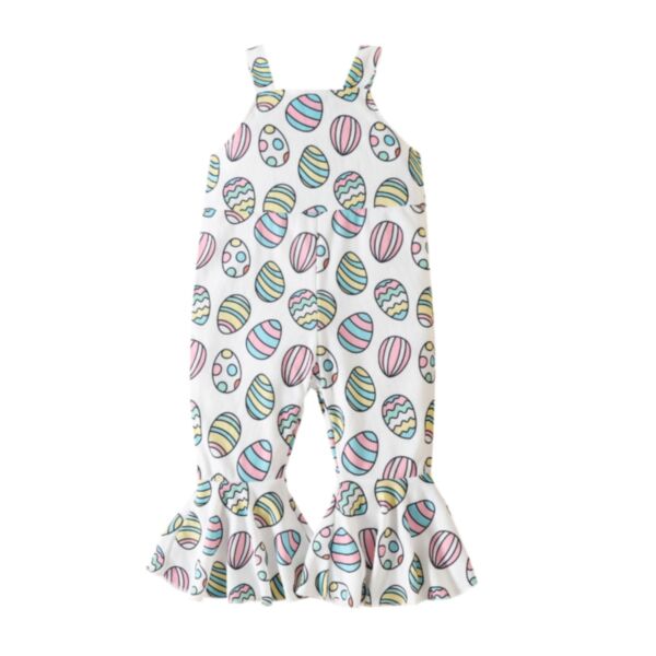 9M-4Y Toddler Girls Easter Print Casual Cute Wind Pit Jumpsuit Wholesale Baby Boutique Clothing KJV388437