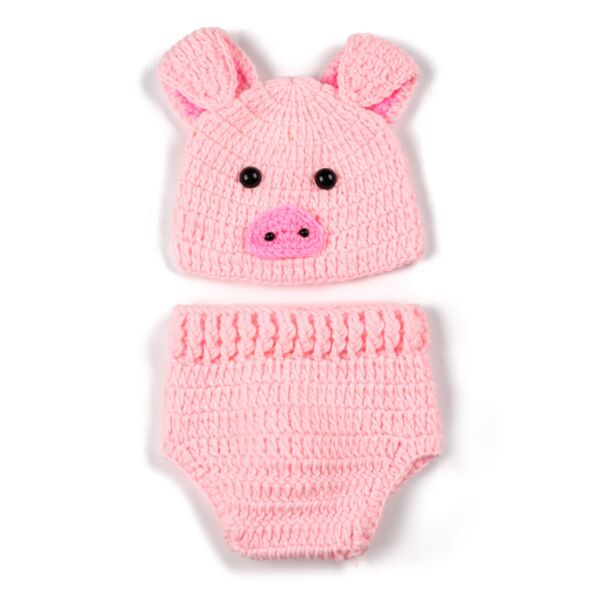 0-3M Pig Style Knitwear Wool Yarn Tops And Briefs Set Baby Wholesale Clothing KSV493057