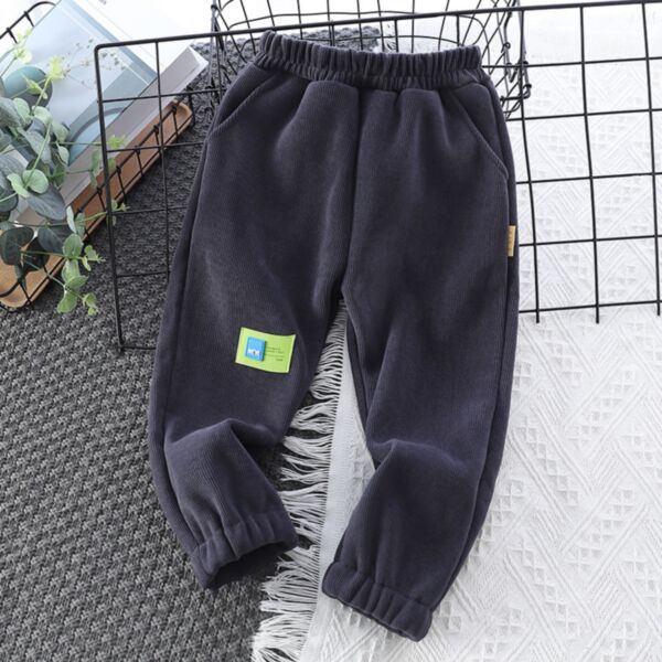 2-7Y Fleece Texture Thicken Solid Color Trousers Wholesale Kids Boutique Clothing KPV492916