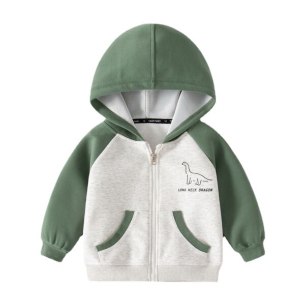 2-8Y Toddler Boys Dinosaur Hooded Zip-Up Jacket Wholesale Boys Clothing KCV388499