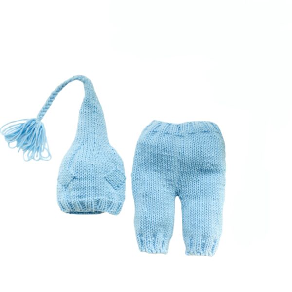Knitwear Solid Color Tassels Hat Beanie And Pants Set Baby Wholesale Clothing KSV493055