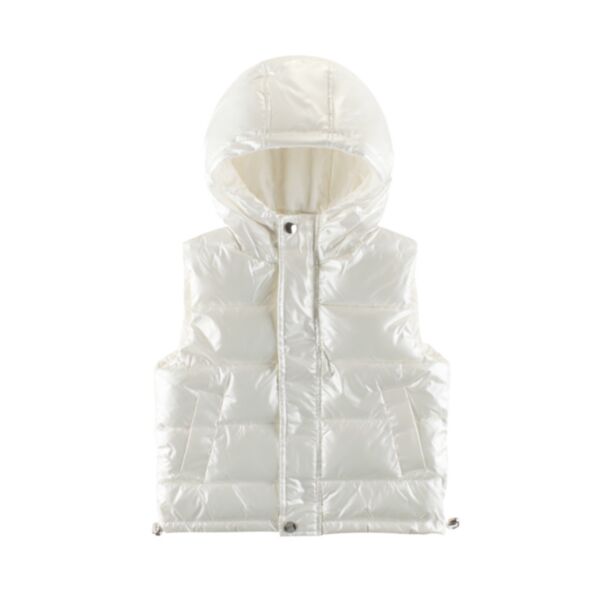 3-7Y Glaze Surface Sleeveless Zipper Solid Color Vest Coat Jacket Wholesale Kids Boutique Clothing KCV493110