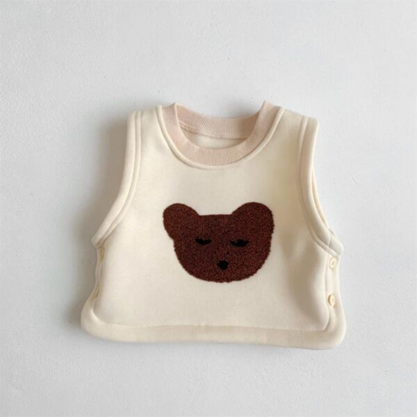 0-18M Animal Print Fleece Sleeveless Side Button Vest Baby Wholesale Clothing KTV493080
