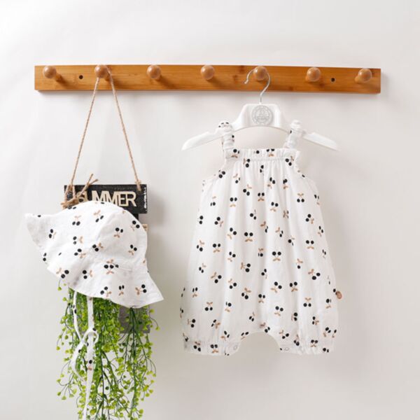 0-18M Cherry Print Suspender Jumpsuit Baby Wholesale Clothing KJV493125