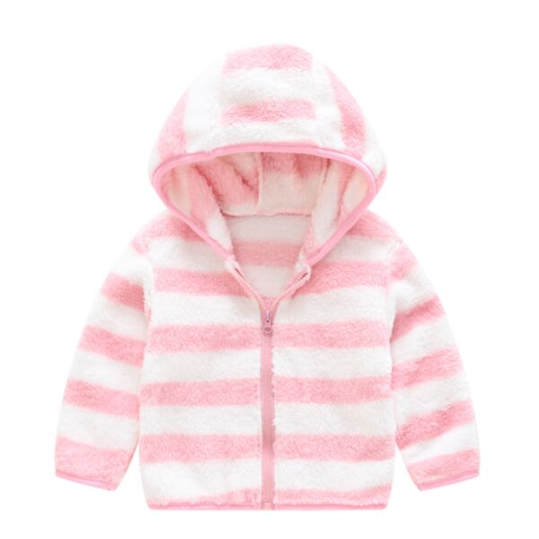 9M-4Y Fleece Striped Sleeve Zipper Coat Jacket Wholesale Kids Boutique Clothing KCV4931131