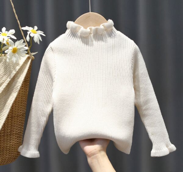9M-4Y Knitwear Lotus Collar Sweater Wholesale Kids Boutique Clothing KTV493193