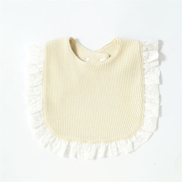 Newborn Cotton Waffle Ruffled Lace Bib Baby Accessories Wholesale KDSV388176