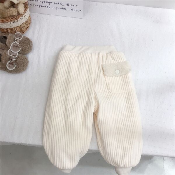 18M-6Y Texture Solid Color Plush Thicken Trousers Wholesale Kids Boutique Clothing KPV493048