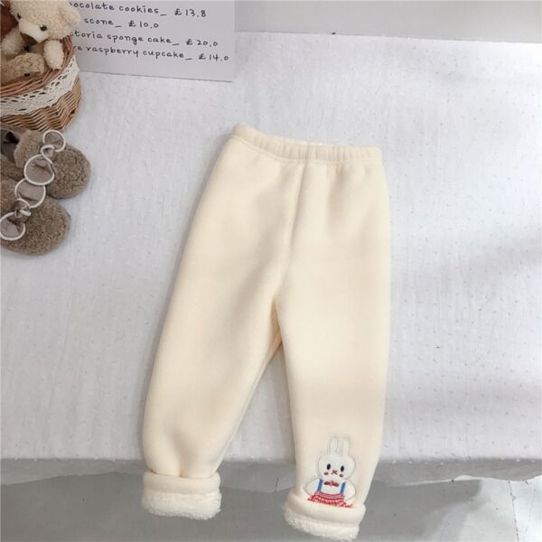 18M-6Y Rabbit Bunny Print Fleece Thicken Leggings Pants Wholesale Kids Boutique Clothing KPV493041