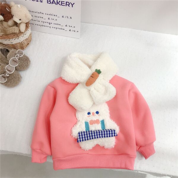 18M-6Y Rabbit Bunny Print Pink Long Sleeve Pullover Wholesale Kids Boutique Clothing KTV493040