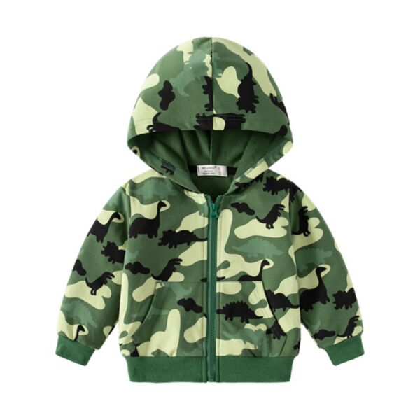 18M-6Y Toddler Boys Zip-Up Camo Hooded Sweatshirts Wholesale Boys Clothing KCV388609