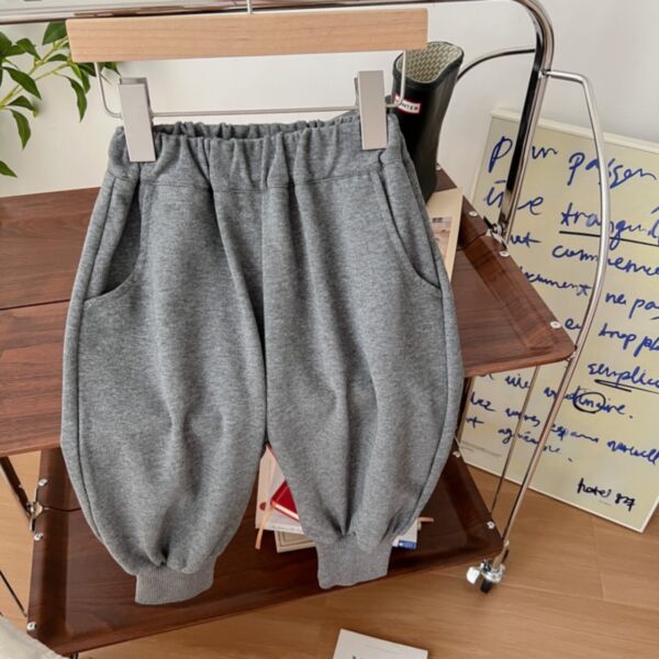 18M-7Y Solid Color Knitwear Bubble Trousers Wholesale Kids Boutique Clothing KPV493286