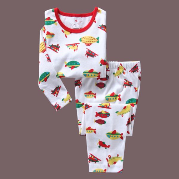 18M-6Y Ship Helicopter Print And Pants Set Wholesale Kids Boutique Clothing KSV492775