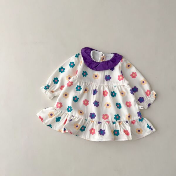 Don't miss out on this 3-24M Floral Collar Tops Dress And Pants Set Baby Wholesale Clothing