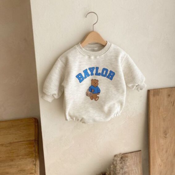 0-18M Letter Bear Print Long Sleeve Romper Baby Wholesale Clothing KJV493349